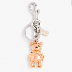 Coach Bear Keychain Rose Gold